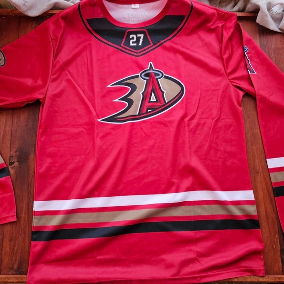 Mike Trout Los Angeles Angels x Anaheim Ducks NHL Hockey Sweater Jersey SGA XL - Picture 2 of 5